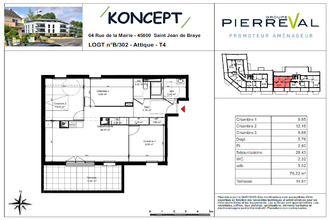 Ma-Cabane - Location Appartement SAINT-JEAN-DE-BRAYE, 76 m²