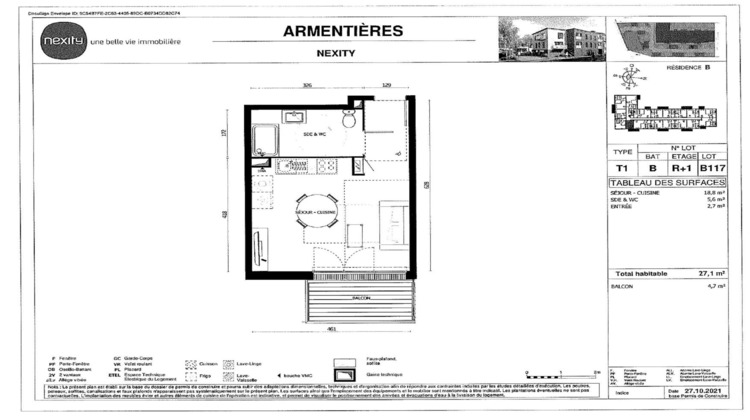 Ma-Cabane - Location Appartement Armentières, 27 m²