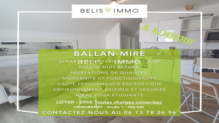 Ma-Cabane - Location Appartement Ballan-Miré, 22 m²