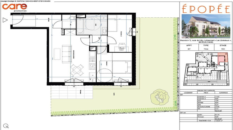 Ma-Cabane - Location Appartement Bayeux, 62 m²