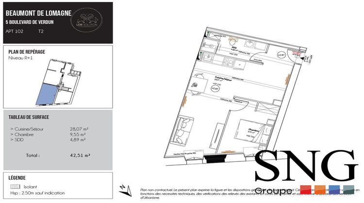Ma-Cabane - Location Appartement Beaumont-de-Lomagne, 42 m²
