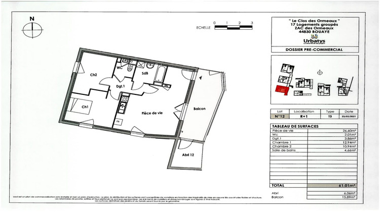 Ma-Cabane - Location Appartement Bouaye, 61 m²