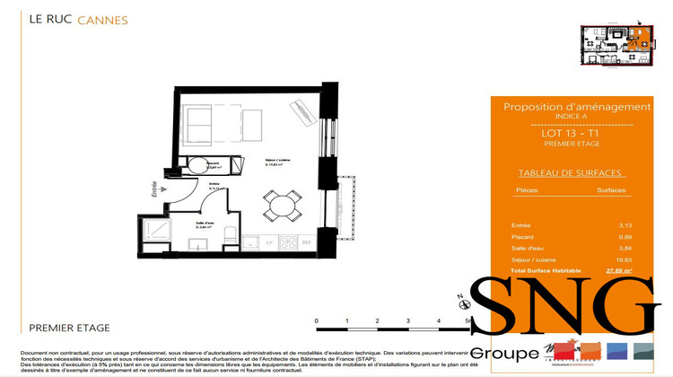 Ma-Cabane - Location Appartement Cannes, 27 m²