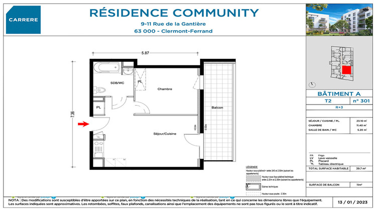 Ma-Cabane - Location Appartement CLERMONT-FERRAND, 39 m²