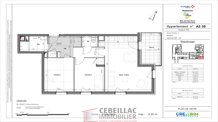 Ma-Cabane - Location Appartement Clermont-Ferrand, 66 m²