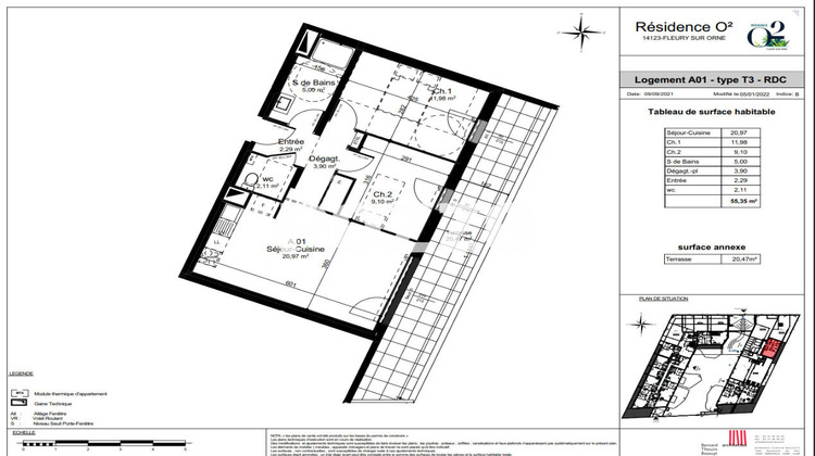 Ma-Cabane - Location Appartement FLEURY-SUR-ORNE, 55 m²