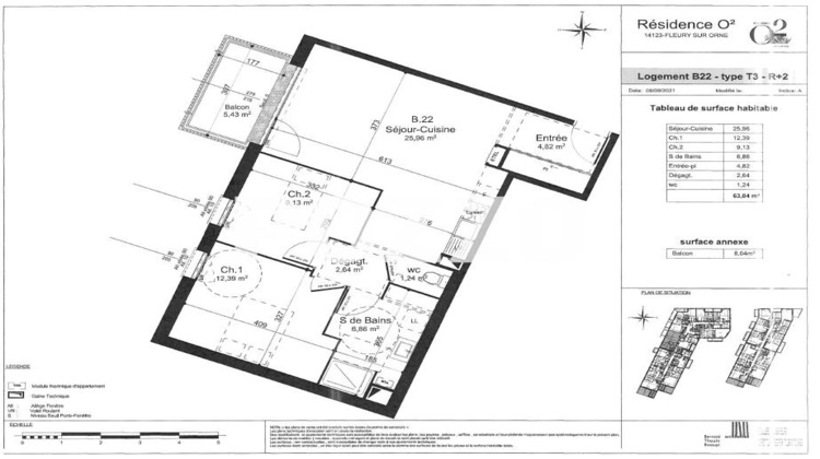 Ma-Cabane - Location Appartement FLEURY-SUR-ORNE, 63 m²