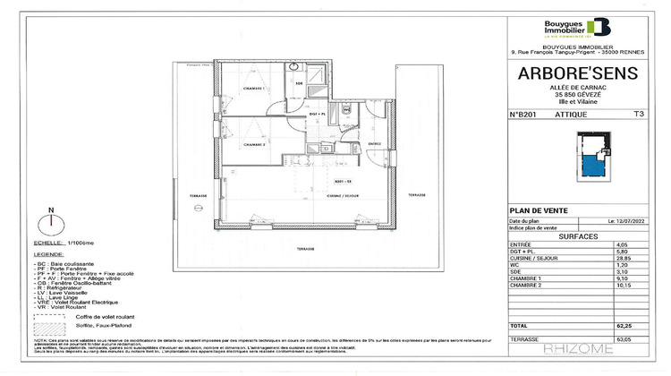 Ma-Cabane - Location Appartement GEVEZE, 62 m²