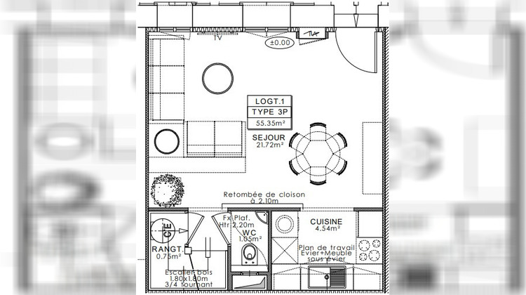 Ma-Cabane - Location Appartement HERBEVILLE, 54 m²