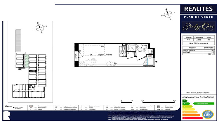 Ma-Cabane - Location Appartement LA ROCHELLE, 18 m²