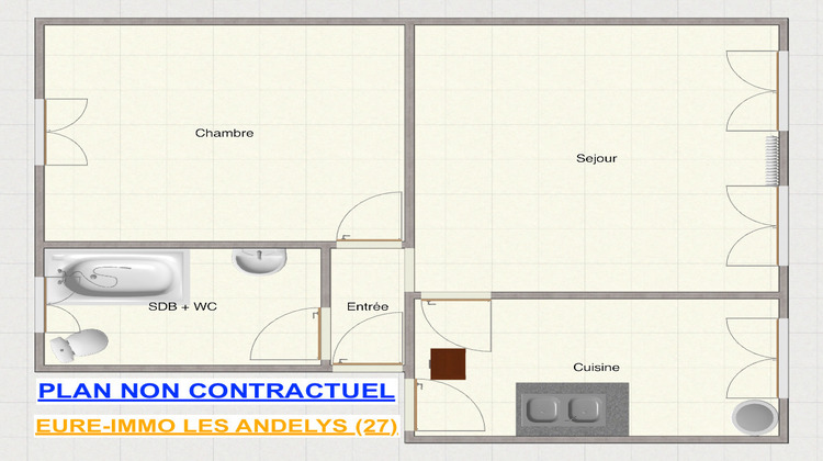 Ma-Cabane - Location Appartement LES ANDELYS, 44 m²