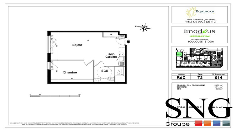 Ma-Cabane - Location Appartement Lucé, 46 m²