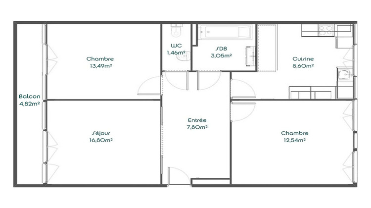 Ma-Cabane - Location Appartement LYON 2, 63 m²