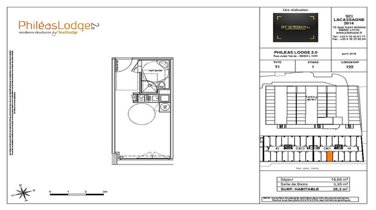 Ma-Cabane - Location Appartement LYON 3, 20 m²
