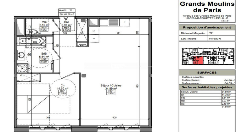 Ma-Cabane - Location Appartement Marquette-lez-Lille, 60 m²