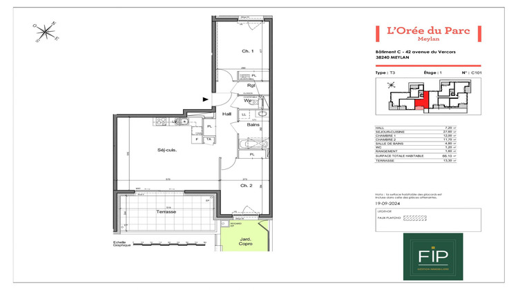 Ma-Cabane - Location Appartement MEYLAN, 66 m²