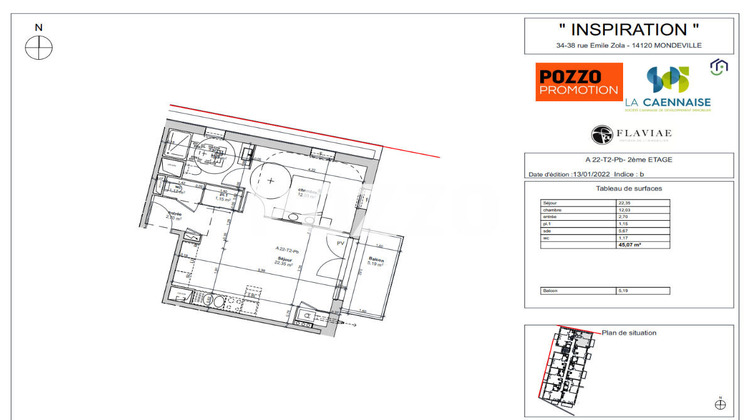 Ma-Cabane - Location Appartement MONDEVILLE, 44 m²