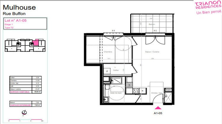 Ma-Cabane - Location Appartement Mulhouse, 45 m²