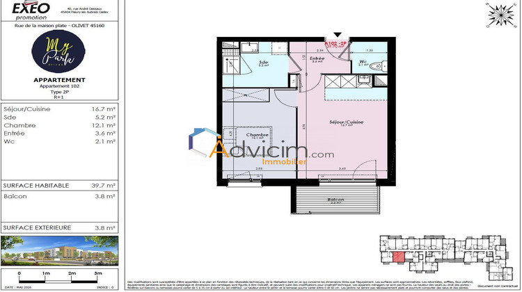 Ma-Cabane - Location Appartement Olivet, 39 m²
