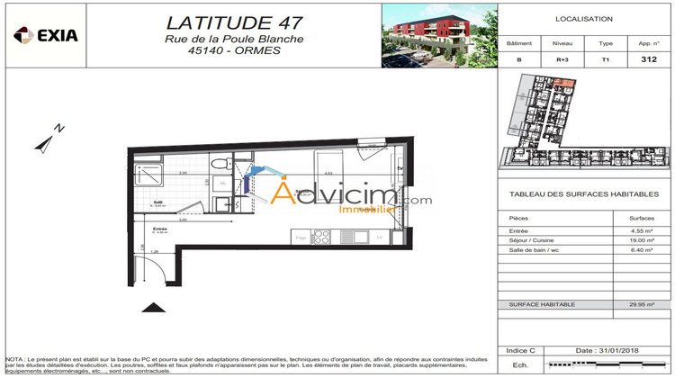 Ma-Cabane - Location Appartement Ormes, 29 m²