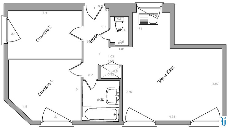 Ma-Cabane - Location Appartement ROUEN, 46 m²