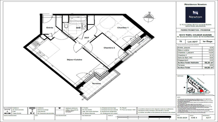 Ma-Cabane - Location Appartement RUEIL-MALMAISON, 58 m²