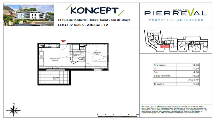 Ma-Cabane - Location Appartement SAINT-JEAN-DE-BRAYE, 35 m²