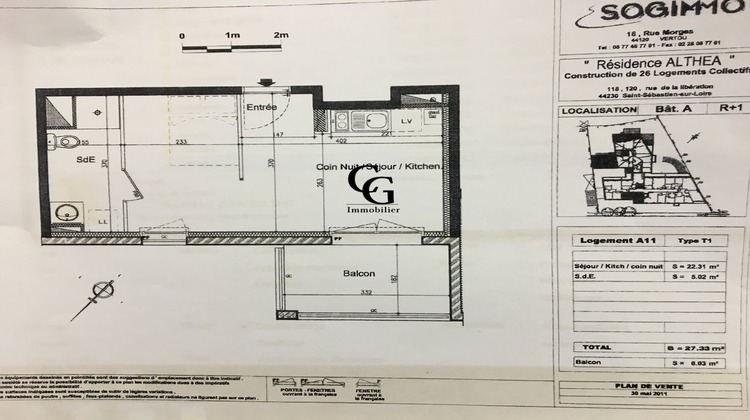 Ma-Cabane - Location Appartement Saint-Sébastien-sur-Loire, 27 m²