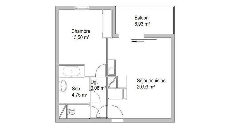 Ma-Cabane - Location Appartement Tassin-la-Demi-Lune, 43 m²