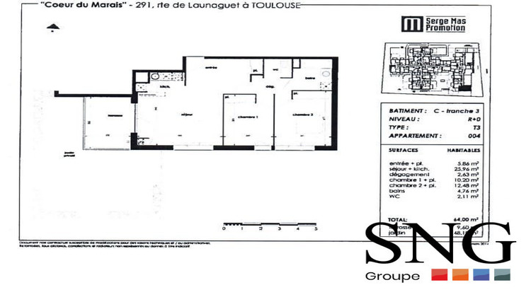 Ma-Cabane - Location Appartement Toulouse, 64 m²