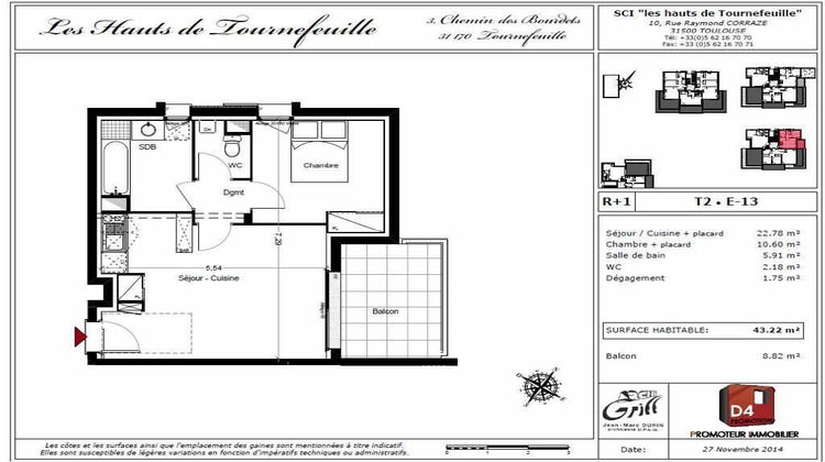 Ma-Cabane - Location Appartement Tournefeuille, 43 m²