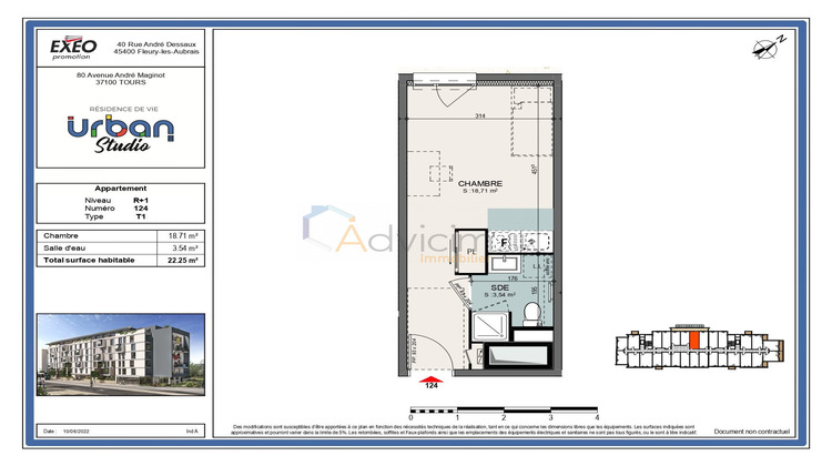 Ma-Cabane - Location Appartement Tours, 22 m²