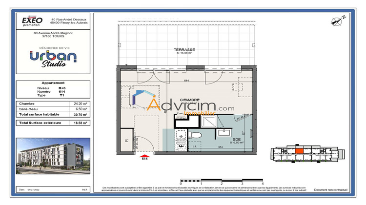 Ma-Cabane - Location Appartement Tours, 20 m²