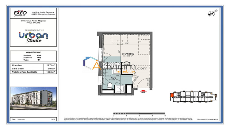 Ma-Cabane - Location Appartement Tours, 18 m²