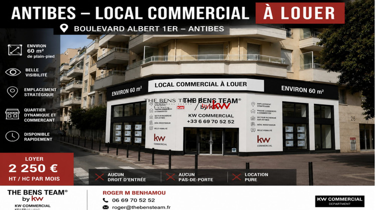 Ma-Cabane - Location Local commercial Antibes, 60 m²