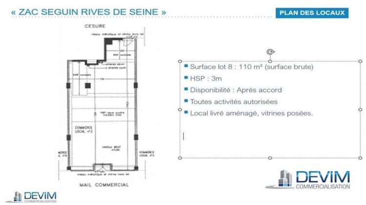 Ma-Cabane - Location Local commercial Boulogne-Billancourt, 110 m²