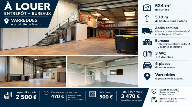 Ma-Cabane - Location Local commercial Varreddes, 524 m²