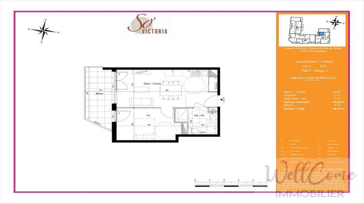 Ma-Cabane - Neuf Appartement AIX LES BAINS, 39 m²