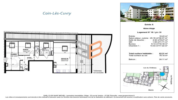 Ma-Cabane - Neuf Appartement Coin-lès-Cuvry, 62 m²