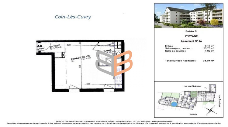Ma-Cabane - Neuf Appartement Coin-lès-Cuvry, 33 m²
