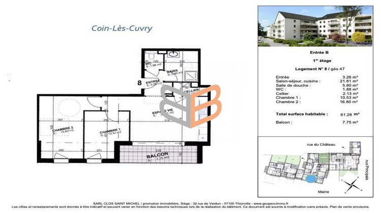 Ma-Cabane - Neuf Appartement Coin-lès-Cuvry, 61 m²