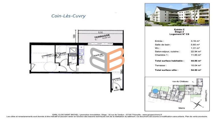Ma-Cabane - Neuf Appartement Coin-lès-Cuvry, 44 m²