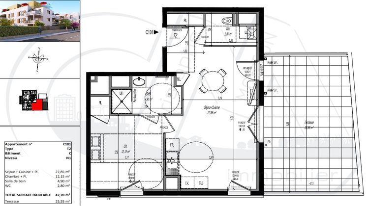 Ma-Cabane - Neuf Appartement CRAPONNE, 47 m²