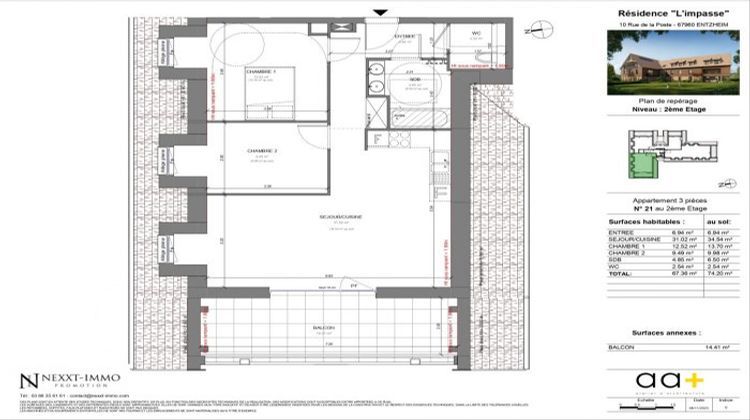 Ma-Cabane - Neuf Appartement Entzheim, 67 m²