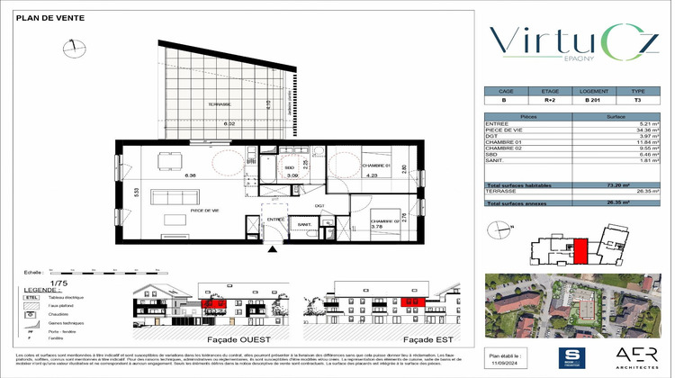 Ma-Cabane - Neuf Appartement EPAGNY, 73 m²