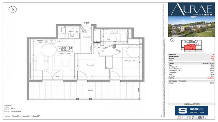 Ma-Cabane - Neuf Appartement GROISY, 58 m²