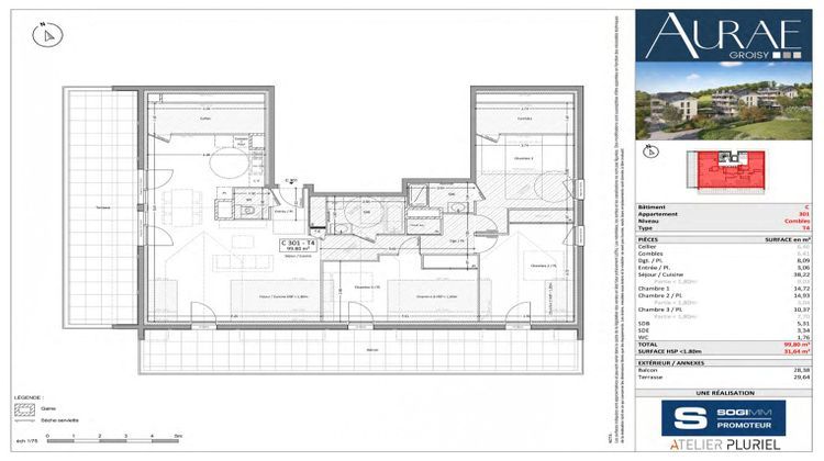 Ma-Cabane - Neuf Appartement GROISY, 99 m²