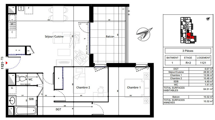 Ma-Cabane - Neuf Appartement L'ARBRESLE, 64 m²