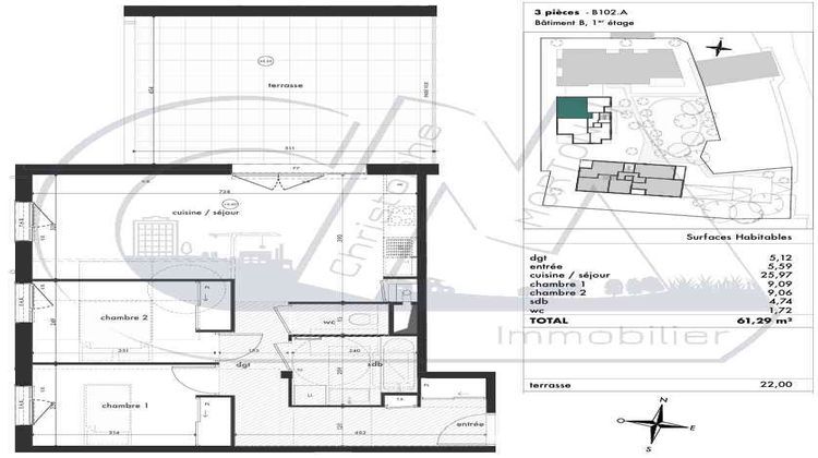 Ma-Cabane - Neuf Appartement LA TOUR-DE-SALVAGNY, 61 m²