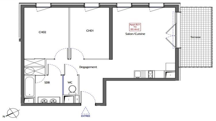 Ma-Cabane - Neuf Appartement LATTES, 61 m²